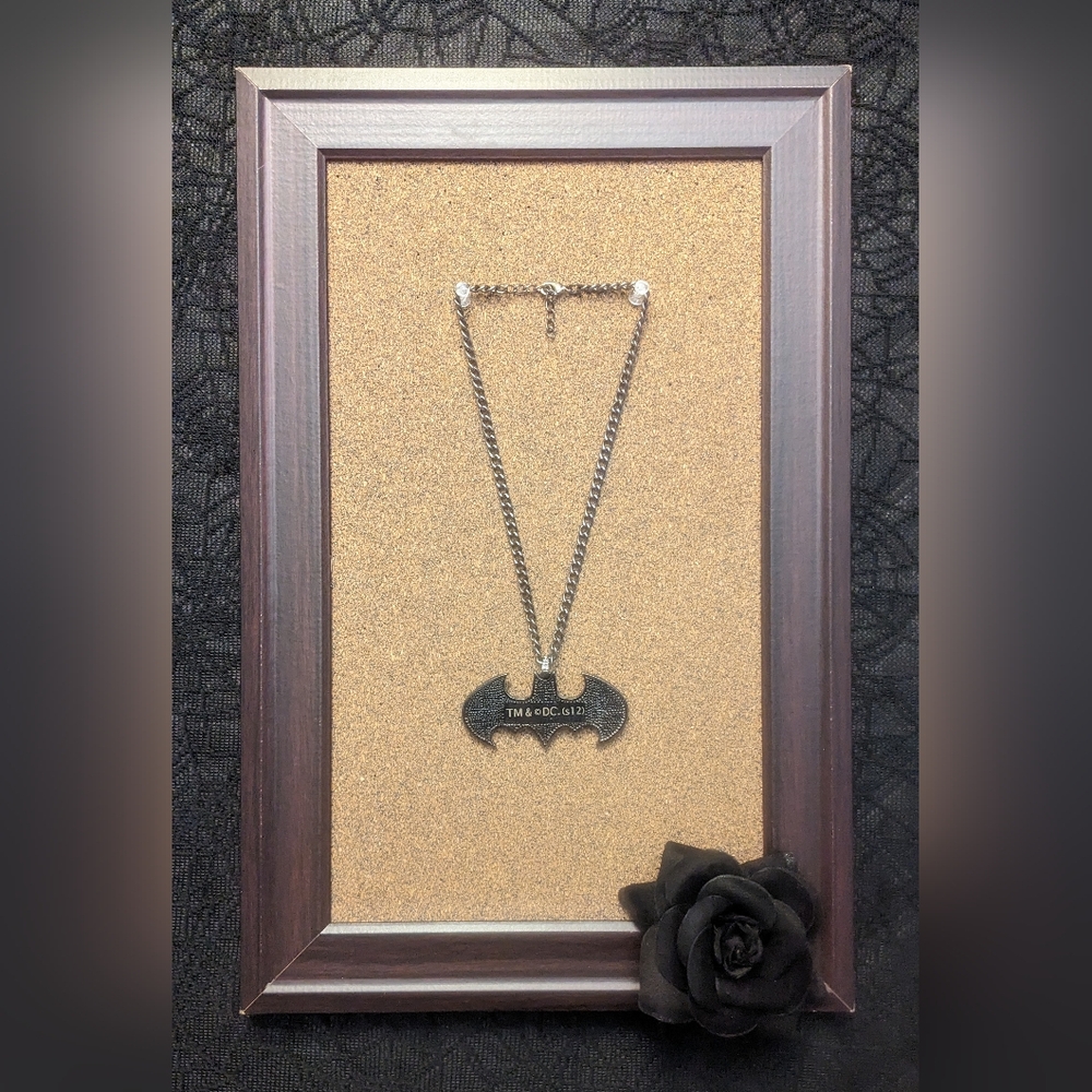 DC Comics Official Batman Symbol Rhinestone Necklace - Picture 2 of 4